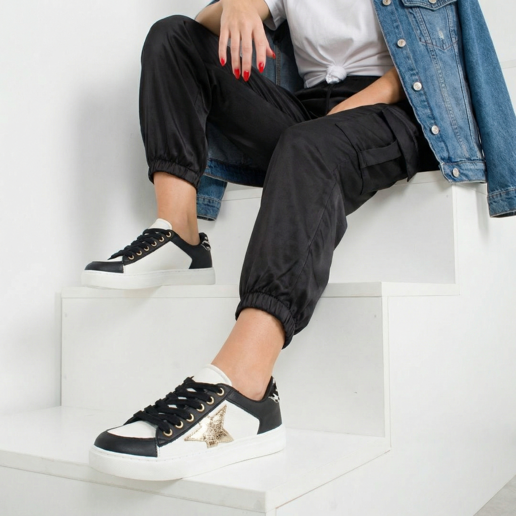 Tenis Dama 540 Negro Animal Print